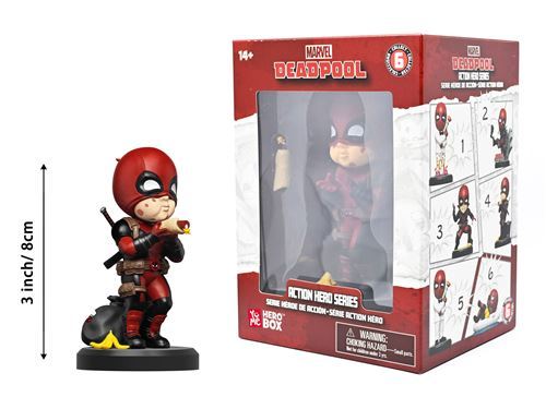 YuMe Marvel Hero Box Deadpool Classic Series 4–6 Inch — יו-מי מארוול הירו בוקס דדפול סדרה קלאסית 4–6 אינץ'