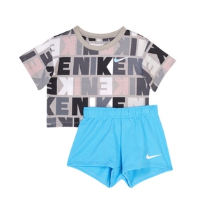 חליפה NIKE מידות 12 חודשים עד 7 שנים לילדים בגוון תכלת עם הדפס