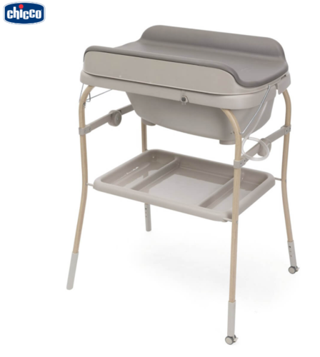 אמבטיה עם משטח החתלה מתקפל Soft Bubble חום Chicco