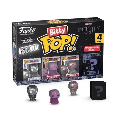 Funko Bitty Pop Marvel The Infinity Saga 4 Pack with Display — פאנקו ביטי פופ מארוול The Infinity Saga מארז 4 עם מעמד תצוגה