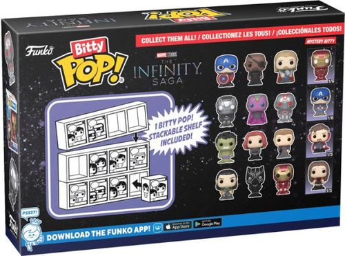 Funko Bitty Pop Marvel The Infinity Saga 4 Pack with Display — פאנקו ביטי פופ מארוול The Infinity Saga מארז 4 עם מעמד תצוגה