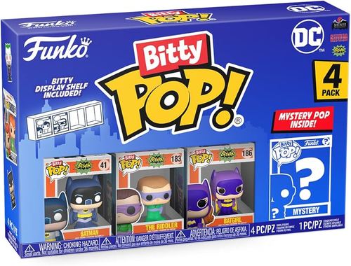 Funko Bitty Pop DC Comics 4 Pack with Display — פאנקו ביטי פופ DC קומיקס מארז 4 עם מעמד תצוגה
