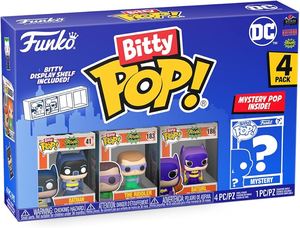 Funko Bitty Pop DC Comics 4 Pack with Display — פאנקו ביטי פופ DC קומיקס מארז 4 עם מעמד תצוגה
