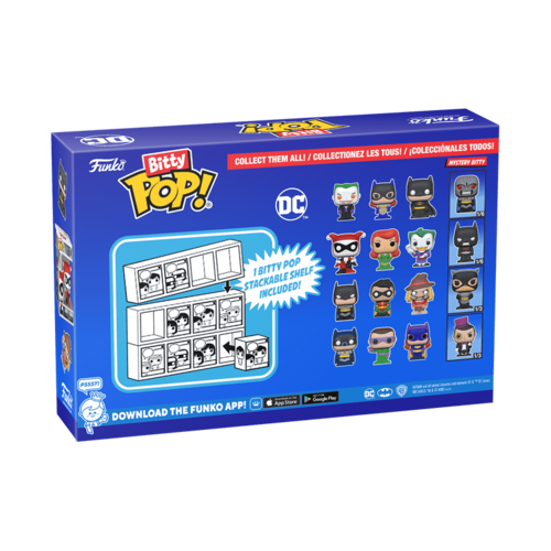 Funko Bitty Pop DC Comics 4 Pack with Display — פאנקו ביטי פופ DC קומיקס מארז 4 עם מעמד תצוגה