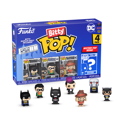 Funko Bitty Pop DC Comics 4 Pack with Display — פאנקו ביטי פופ DC קומיקס מארז 4 עם מעמד תצוגה