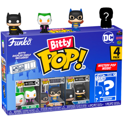 Funko Bitty Pop DC Comics 4 Pack with Display — פאנקו ביטי פופ DC קומיקס מארז 4 עם מעמד תצוגה