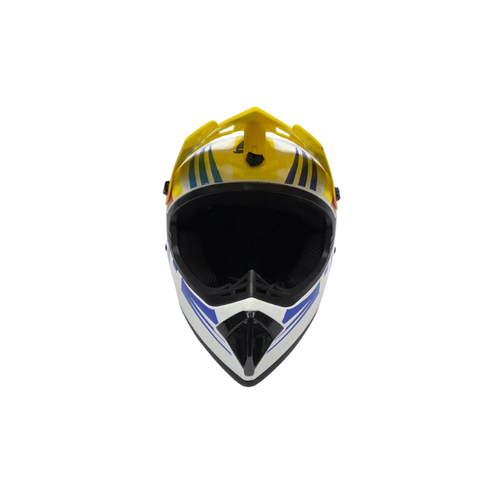 קסדה מלאה FULLFACE צבע לבן כחול אדום צהוב