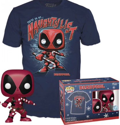 Funko Pop Marvel Holiday Deadpool #400 With T-Shirt — פאנקו פופ מארוול דדפול חגיגי #400 עם חולצה