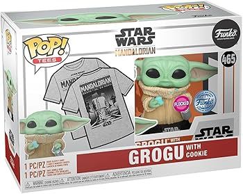 Funko Pop Star Wars Grogu (The Mandalorian) #465 With T-Shirt — פאנקו פופ סטאר וורס גרוגו מנדלוריאן #465 עם חולצה