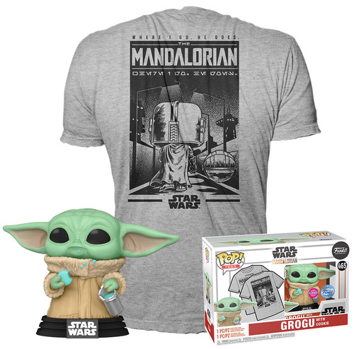 Funko Pop Star Wars Grogu (The Mandalorian) #465 With T-Shirt — פאנקו פופ סטאר וורס גרוגו מנדלוריאן #465 עם חולצה