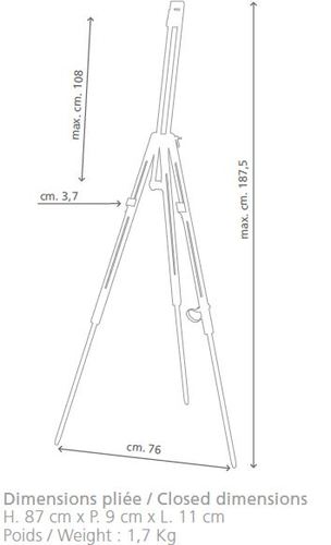 כן ציור מתקפל JB 10 Field Easel + תיק נשיאה