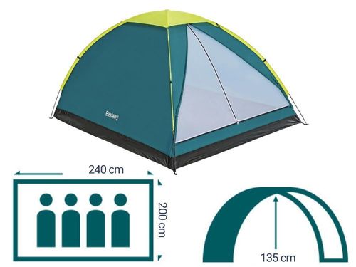 אוהל קמפינג הקמה מהירה ל-4 אנשים Pavillo Wander Dome דגם 68143