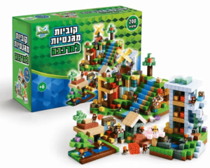משחק קוביות מגנטיות בהשראת מיינקראפט - 200 חלקים 