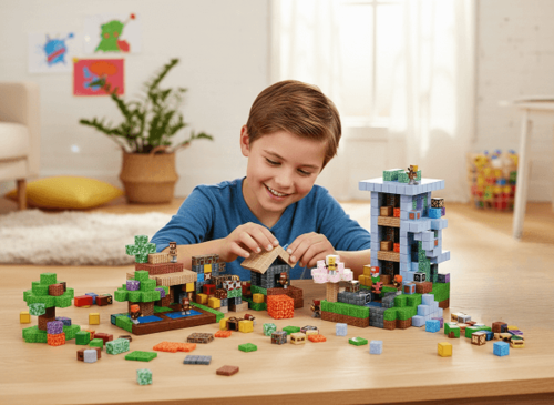 משחק קוביות מגנטיות בהשראת מיינקראפט - 200 חלקים 