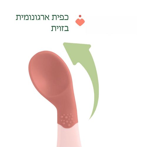 כפית סילקון ללימוד אכילה עצמאית 8M+ בעיצוב ארגונומי - כחול