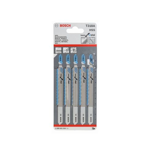 משורית גיגסו ארוכה למתכת T318A BOSCH- מארז 5 יחידות
