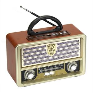 רדיו שולחני נייד בסגנון רטרו NS-8098BT – AM/FM/SW 3 תחומים עם רמקול סטריאו אלחוטי בעיצוב עץ Speaker Retro Bluetooth Radio 
