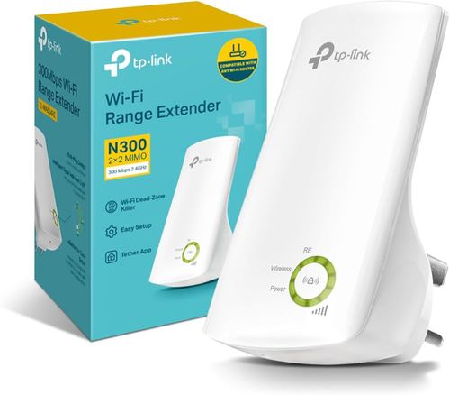  - TP-Link TL-WA854RE Wi-Fi Range Extender TP-Link N300 Universal Wi-Fi Range Extender, Broadband/Wi-Fi Extender, Wi-Fi Booster, Plug and Play, WPSמאריך טווח Wi-Fi אוניברסלי TP-Link N300, מאיץ אינטרנט / מאריך Wi-Fi, מגביר Wi-Fi, חיבור Plug and Play, תמיכה