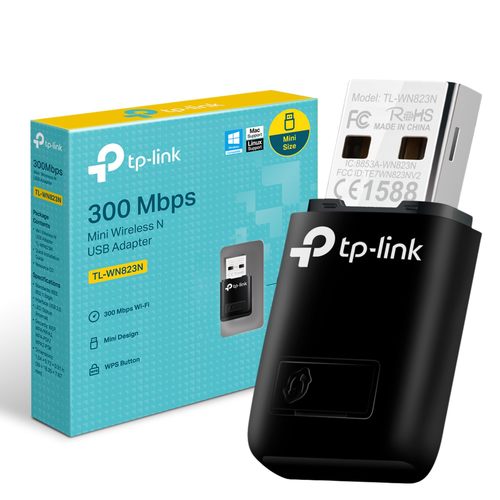 Wi-Fi  Mini USB Wireless Adapter, 300Mbps Wi-Fi Network Adapter for Desktop and Laptop מתאם USB אלחוטי TP-Link TL-WN823N, מתאם רשת Wi-Fi במהירות 300Mbps למחשב שולחני ולפטופ