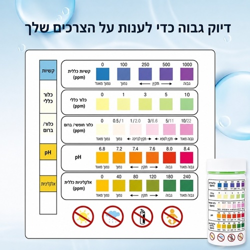 ערכת 50 מקלונים לבדיקת רמת ה-PH