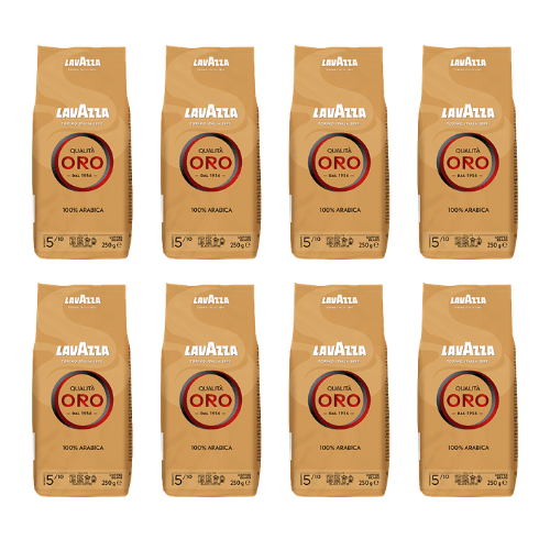 8 חבילות של 250 גרם פולי קפה לוואצה אורו Lavazza Qualita Oro Beans  