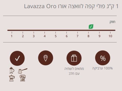 8 חבילות של 250 גרם פולי קפה לוואצה אורו Lavazza Qualita Oro Beans  