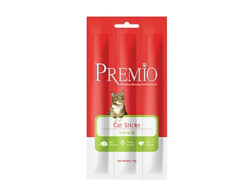 PREMIO פרמיו חטיף סטיקים לחתול בטעם קטניפ 15 גרם