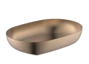 כיור נירוסטה אובלי מונח 38X56X11 ס"מ רוז גולד מט 9384RG