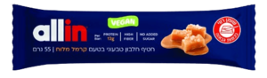חטיף חלבון טבעוני בטעם קרמל מלוח | מכיל 55 גרם | אול אין - ALLIN