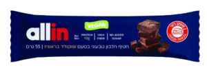חטיף חלבון טבעוני בטעם שוקולד בראוניז | מכיל 55 גרם | אול אין - ALLIN