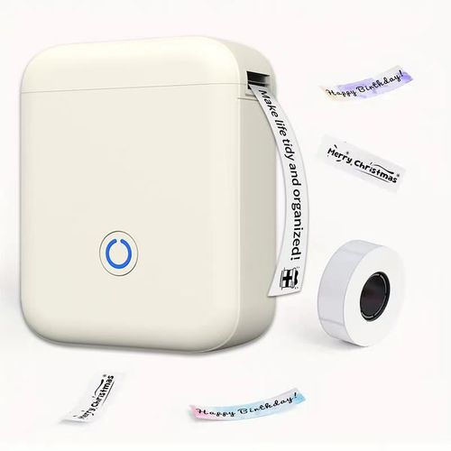 מדפסת מדבקות אלחוטית קומפקטית – חיבור Bluetooth, הדפסה מהירה וללא דיו