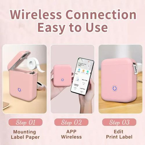 מדפסת מדבקות אלחוטית קומפקטית – חיבור Bluetooth, הדפסה מהירה וללא דיו