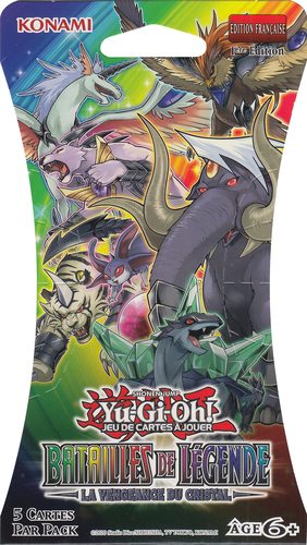  Booster (1) Yu-Gi-Oh Batailles de Legende La Vengeance du Cristal Konami | Yu-Gi-Oh! Battles of Legend: Crystal Revenge Booster Pack (French Version, 1 Pack) | חבילת בוסטר Yu-Gi-Oh! Battles of Legend: Crystal Revenge גרסה צרפתית (יחידה אחת)