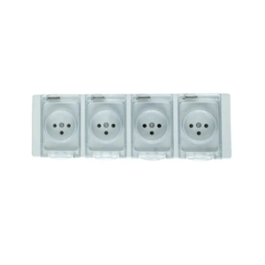 שקע כוח מוגן מים על הטיח ip65, 16ax4, 250v, יציאות – sw-wmip-04 – semicom switch