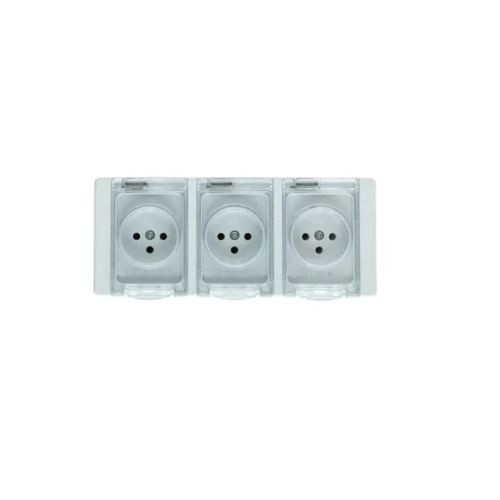 שקע כוח על הטיח 16Ax3 יציאות – IP65 SW-WMIP-03 – Semicom