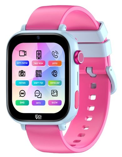 שעון טלפון חכם לילדים KidiTouch 5.1 תומך רשת 4G עם איתור מקום ולחצן מצוקה - ורוד