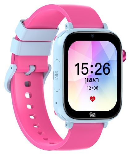 שעון טלפון חכם לילדים KidiTouch 5.1 תומך רשת 4G עם איתור מקום ולחצן מצוקה - ורוד