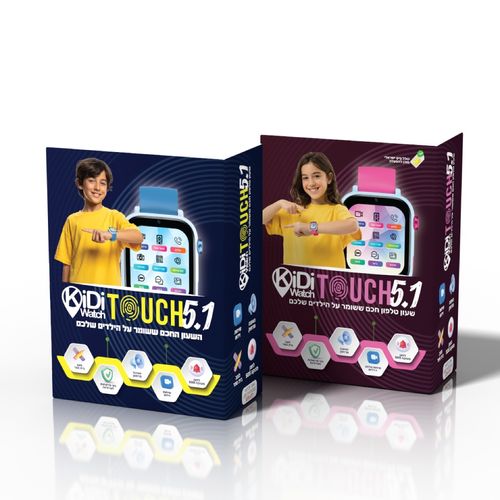 שעון טלפון חכם לילדים KidiTouch 5.1 תומך רשת 4G עם איתור מקום ולחצן מצוקה - ורוד