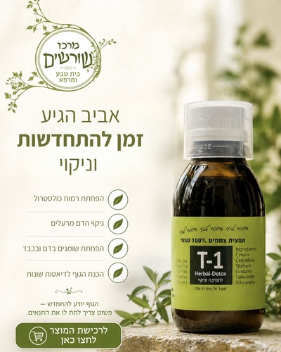 T-1 Herbal-Detox לתמיכה וניקוי. תמצית צמחים 500 מ
