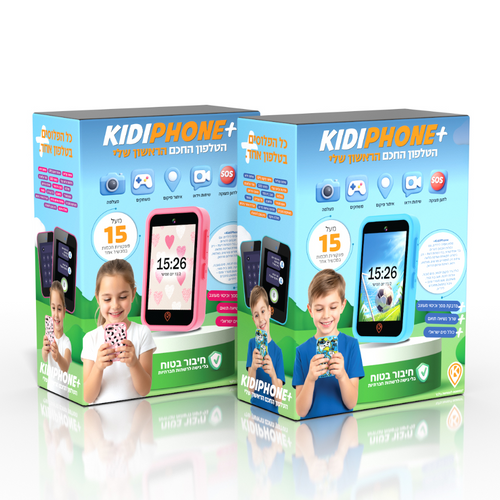 טלפון סמארטפון חכם לילדים קידיפון פלוס KidiPhone Plus תומך רשת 4G - כחול