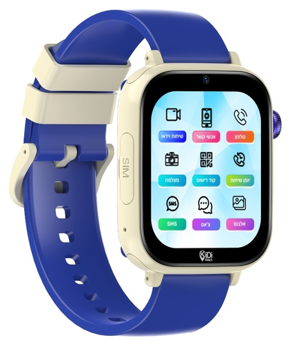 שעון טלפון חכם לילדים KidiTouch 5.1 תומך רשת 4G עם איתור מקום ולחצן מצוקה - כחול