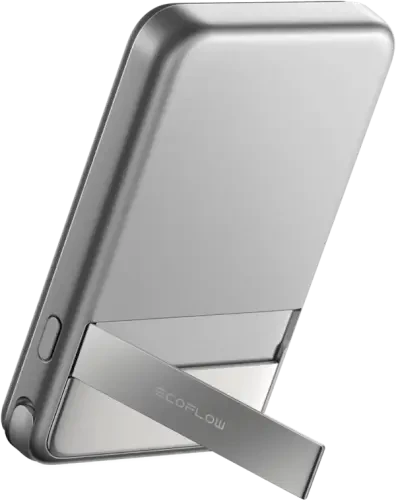 סוללת גיבוי מגנטית EcoFlow RAPID 10000mAh עם מעמד מובנה ותצוגת אחוזי טעינה דיגיטלית