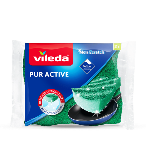 ספוגית ירוקה לכלים פיור אקטיב 2 יחידות VILEDA