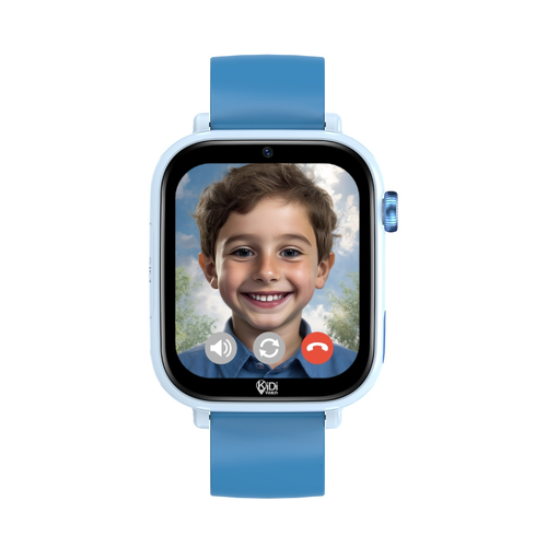 שעון טלפון חכם לילדים דגם Kidi Call 10 תומך רשת 4G עם לחצן מצוקה ושיחות וידיאו - כחול
