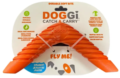 דוגי משחק לכלבים בומרנג גומי דנטלי צף במים - DOGGI Catch & Carry