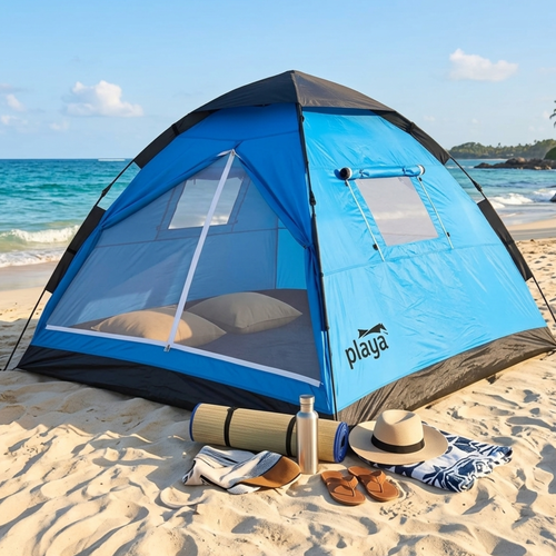 אוהל קמפינג פתיחה מהירה בריזה ל-3 אנשים PLAYA