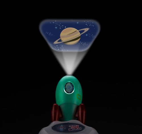 חללית מנורת לילה ומקרן שקופיות חלל