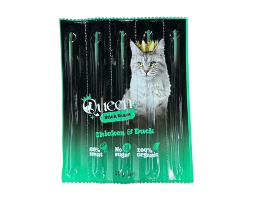 Queen קווין חטיף מקלות לחתול בטעם עוף וברווז 5 יח'