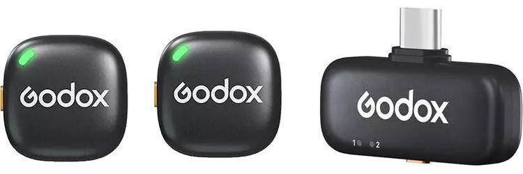 מיקרופון דש אלחוטי קומפקטי Godox C01 2-Person Wireless Microphone System USB-C