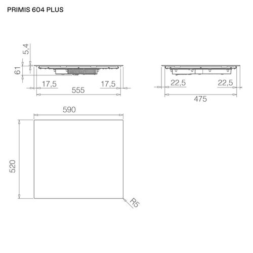 כיריים אינדוקציה Elica PRIMIS-604P-BL PLUS שחור